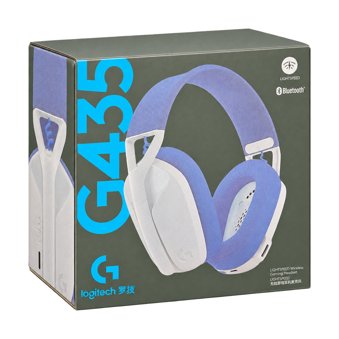 Logitech G435 Lightspeed Wireless Gaming Headset - Off-White and Lilac — 06
