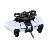JYS Mini Steering Wheel for PS5 DualSense Controller - White — white installed rear