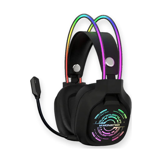 Monster Maxstar MQH09 Wireless RGB Gaming Headset — front angle