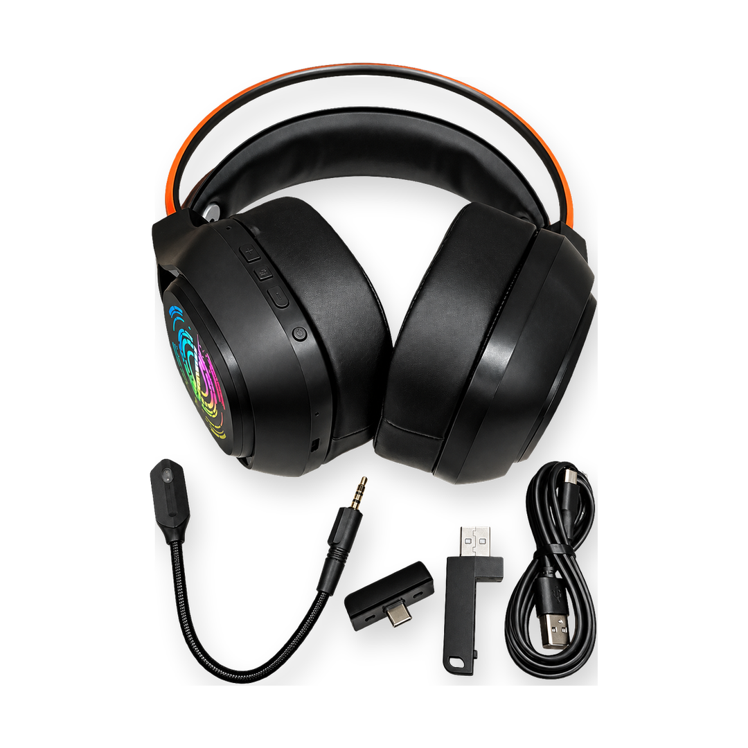 Monster Maxstar MQH09 Wireless RGB Gaming Headset — controls accessories