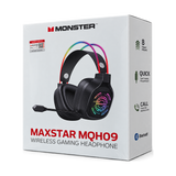 Monster Maxstar MQH09 Wireless RGB Gaming Headset — box front back
