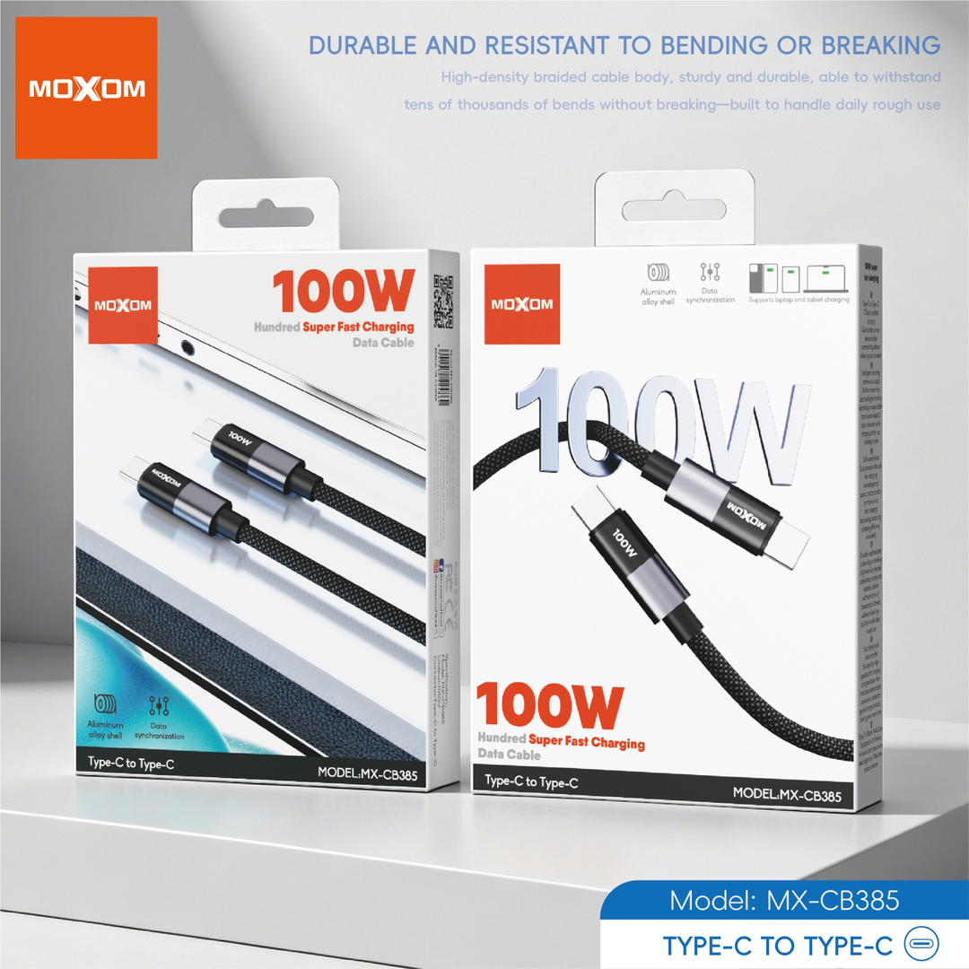 MOXOM 100W Braided USB-C to USB-C Cable — type type data 03