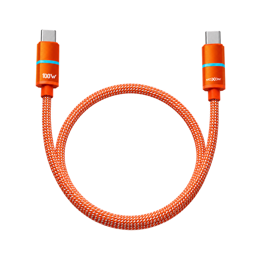 MOXOM MX-CB388 100W USB-C to USB-C Cable - 1m — orange coiled
