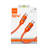 MOXOM MX-CB388 100W USB-C to USB-C Cable - 1m — orange retail packaging