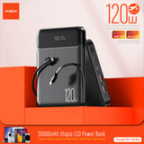 MOXOM MX-PB180 120W Power Bank with LCD and Built-in Cables — 20000mah utopia 03