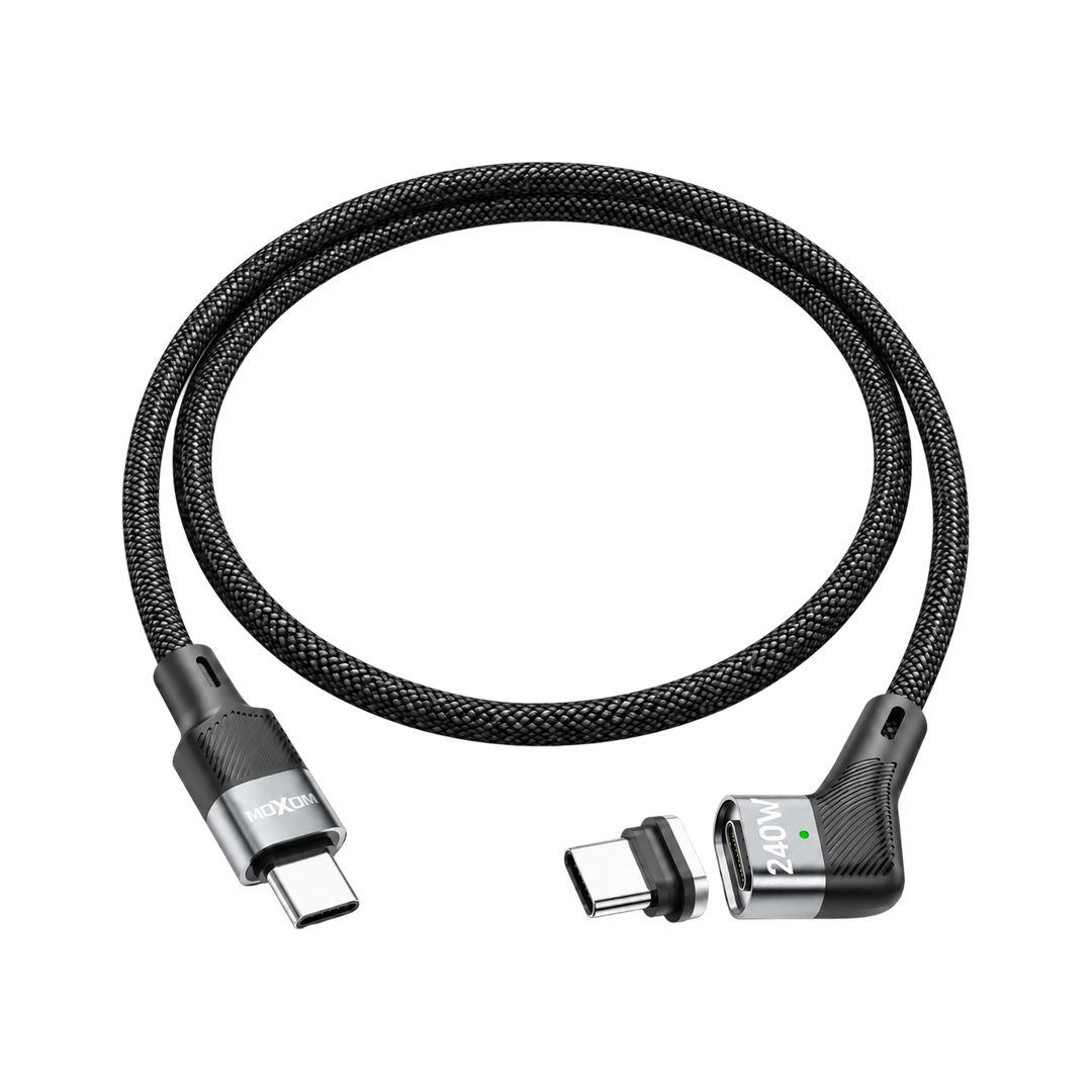 MOXOM MX-CB398 240W Angled Magnetic USB-C Cable — gaming charging 3 in 1 01