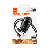 MOXOM MX-HC248 Thunder 25W USB-C + 18W USB-A Fast Charger (EU Plug) — car packaging