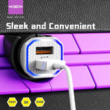 MOXOM 3A Dual-Port Car Charger with Lightning Cable — power 04
