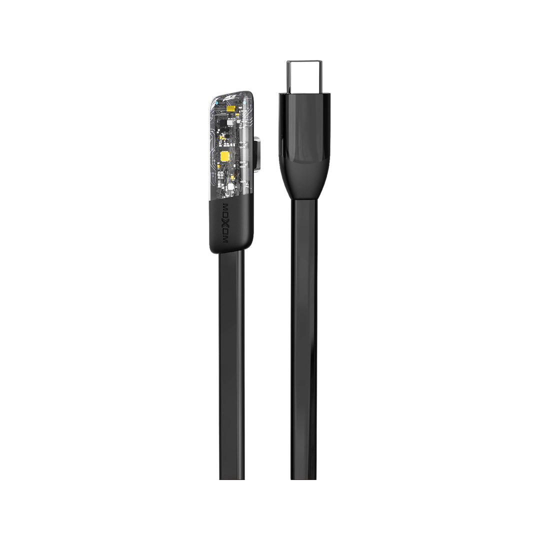 MOXOM 60W Angled Flat USB-C Cable - 1.2m — 90 degree type to type game data 02
