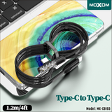 MOXOM 60W Angled Flat USB-C Cable - 1.2m — 90 degree type to type game data 03