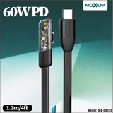 MOXOM 60W Angled Flat USB-C Cable - 1.2m — 90 degree type to type game data 05