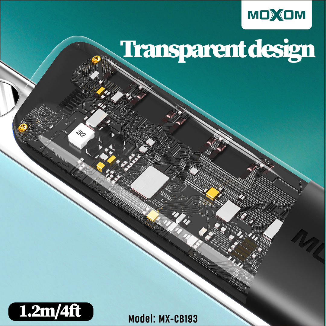 MOXOM 60W Angled Flat USB-C Cable - 1.2m — 90 degree type to type game data 06