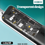 MOXOM 60W Angled Flat USB-C Cable - 1.2m — 90 degree type to type game data 06