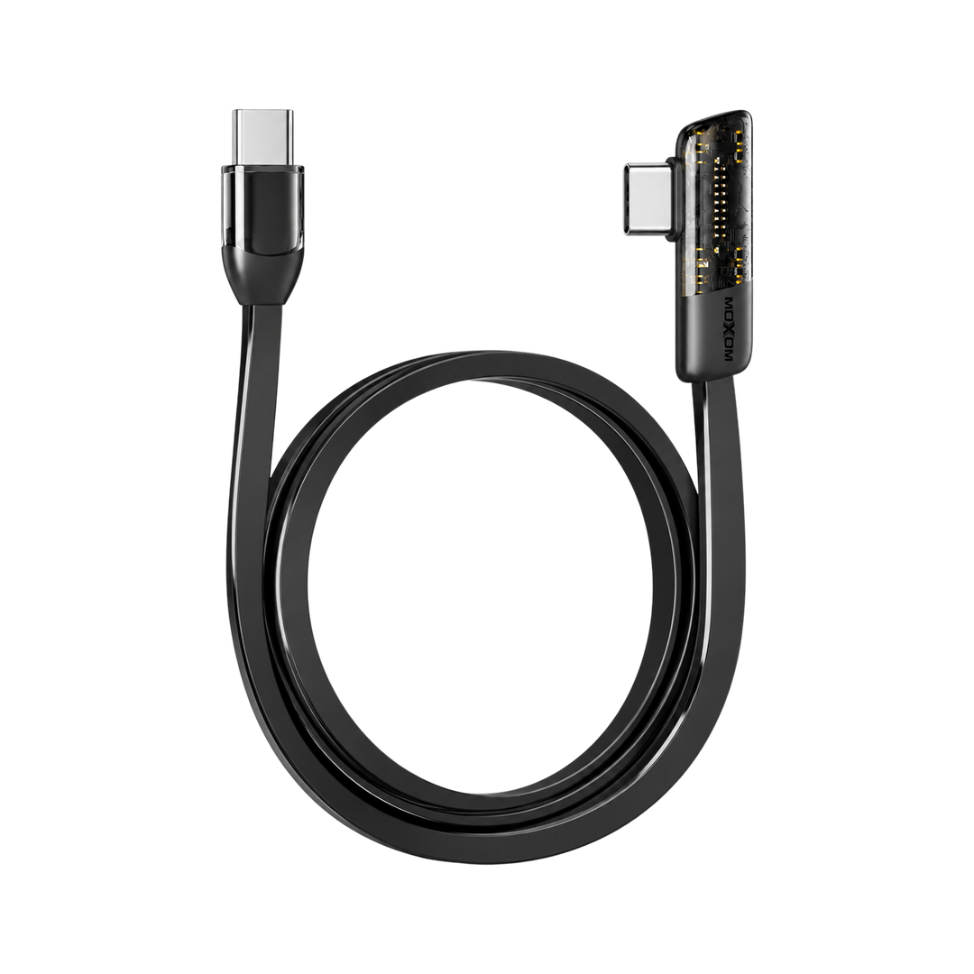 MOXOM 60W Angled Flat USB-C Cable - 1.2m — 90 degree type to type game data 07