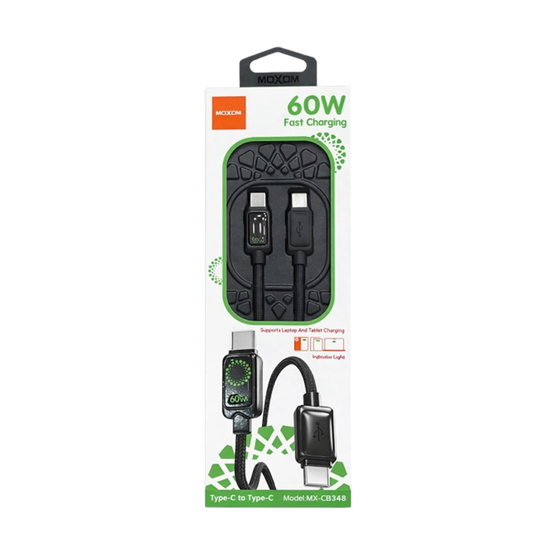 MOXOM MX-CB348 60W USB-C to USB-C Cable — fast charging green package 01