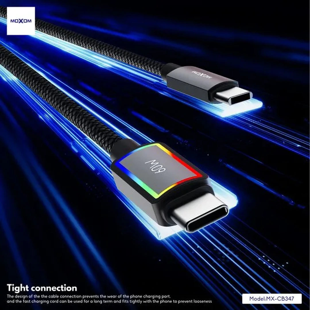 MOXOM MX-CB347 60W USB-C to USB-C Cable - 1m — fast charging purple package 05