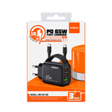 MOXOM MX-HC158 65W Three-Port Fast Charger with USB-C Cable — retail packaging