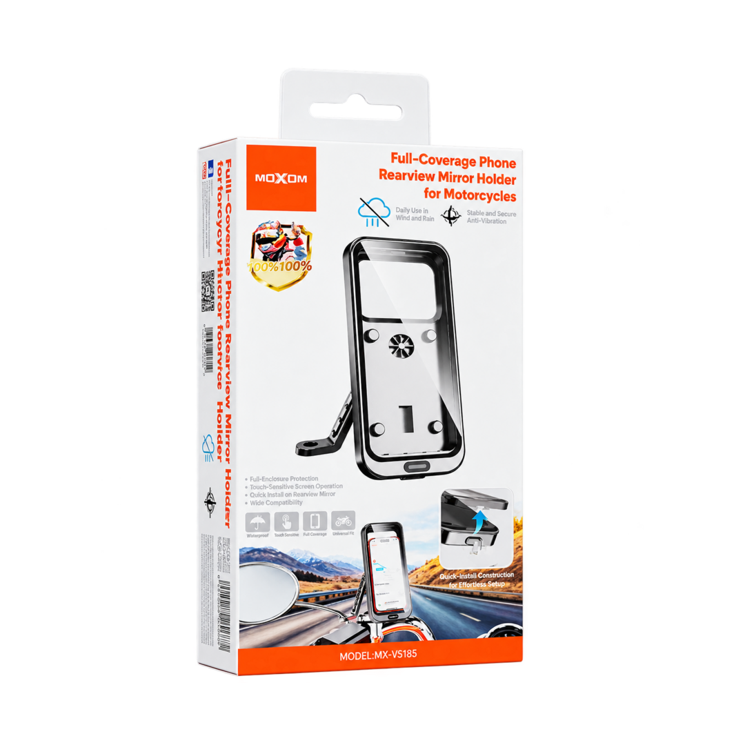 MOXOM MX-VS185 Waterproof Motorcycle Mirror Phone Holder — 02