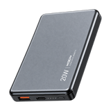 MOXOM MX-PB213 10000mAh Ultra-Thin Magnetic Wireless Power Bank — mh805 mx pb213 gray front angle