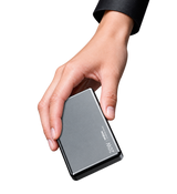 MOXOM MX-PB213 10000mAh Ultra-Thin Magnetic Wireless Power Bank — mh805 mx pb213 gray hand angle