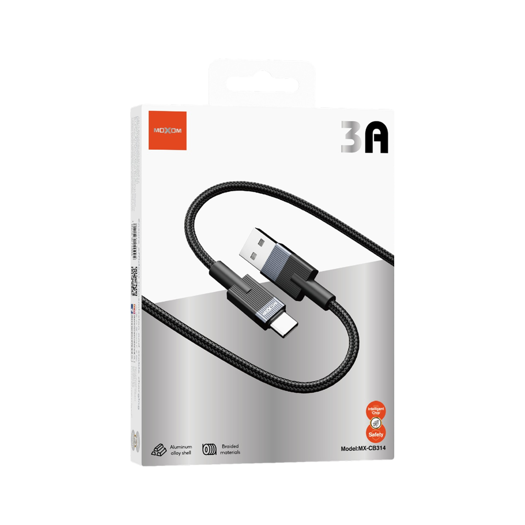 MOXOM 3A USB-A to USB-C Braided Cable — mx cb314 lightning 05