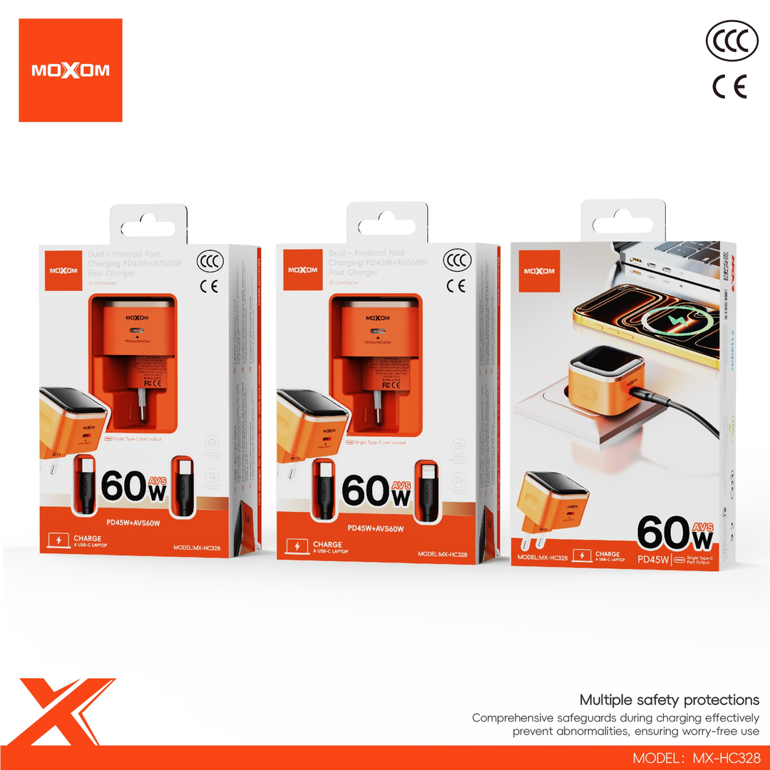 MOXOM MX-HC328 45W Fast Wall Charger — 60w type c to lightning 06
