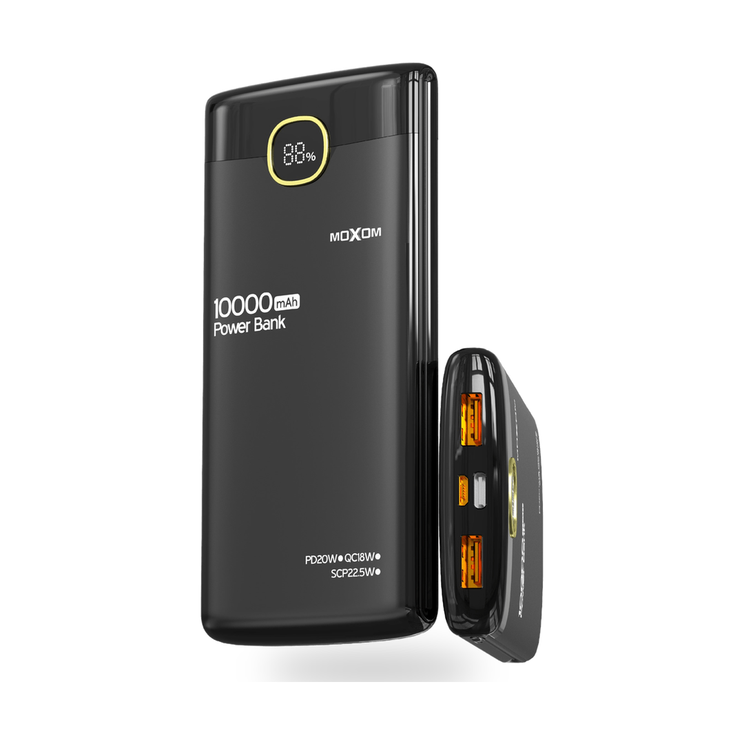 MOXOM MX-PB160 10000mAh Fast-Charging Power Bank with LCD — product