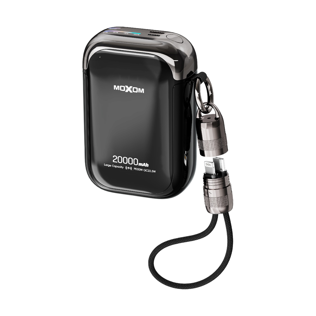 MOXOM MX-PB237 20000mAh Power Bank with Built-in Cable — vivid flash charge 02
