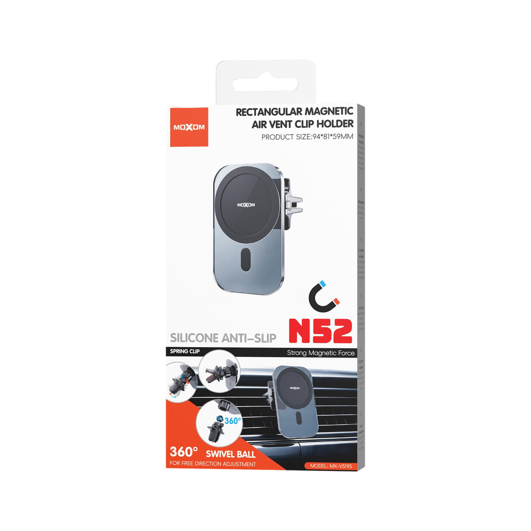 MOXOM N52 Magnetic Air Vent Phone Mount — rectangular clip holder 05