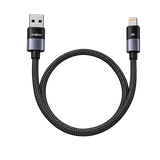 MOXOM MX-CB384 3A USB-A to Lightning Cable — black coiled