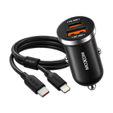 MOXOM VC53 30W Car Charger with USB-C to Lightning Cable — pd dual red package 01