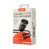MOXOM VC53 30W Car Charger with USB-C to Lightning Cable — pd dual red package 03