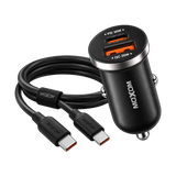 MOXOM VC53 30W Car Charger with USB-C to USB-C Cable — pd dual white package 01