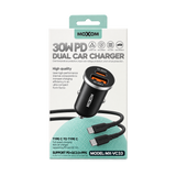 MOXOM VC53 30W Car Charger with USB-C to USB-C Cable — pd dual white package 03