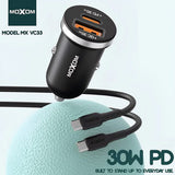 MOXOM VC53 30W Car Charger with USB-C to USB-C Cable — pd dual white package 05