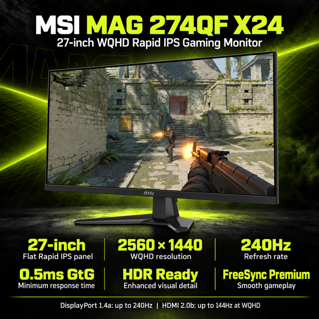 MSI MAG 274QF X24 27-Inch WQHD Rapid IPS Gaming Monitor - 240Hz — 06