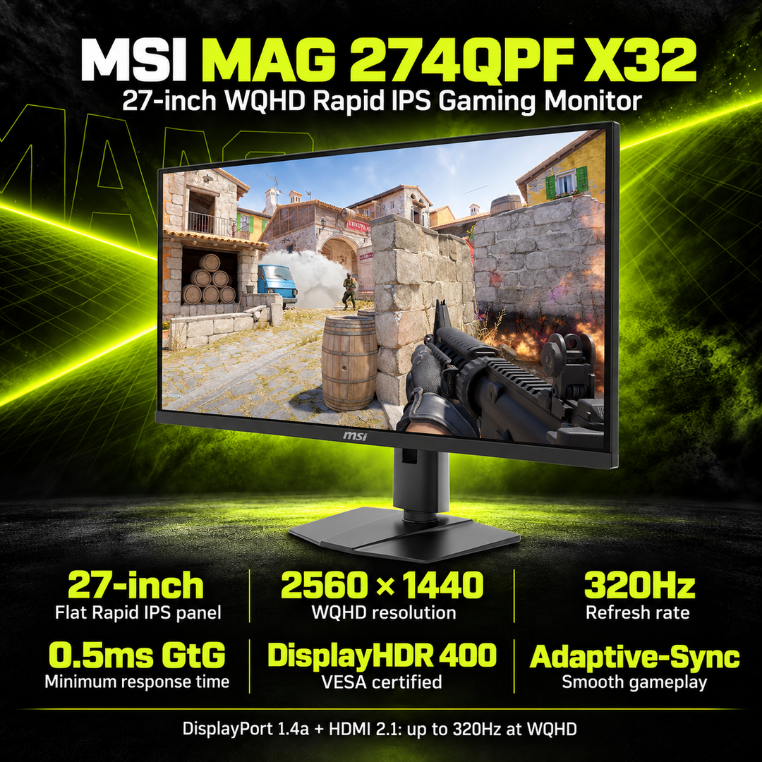 MSI MAG 274QPF X32 27-Inch WQHD Rapid IPS Gaming Monitor - 320Hz — 06