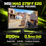 MSI MAG 275F E20 27-Inch Full HD Rapid IPS Gaming Monitor - 200Hz — 08
