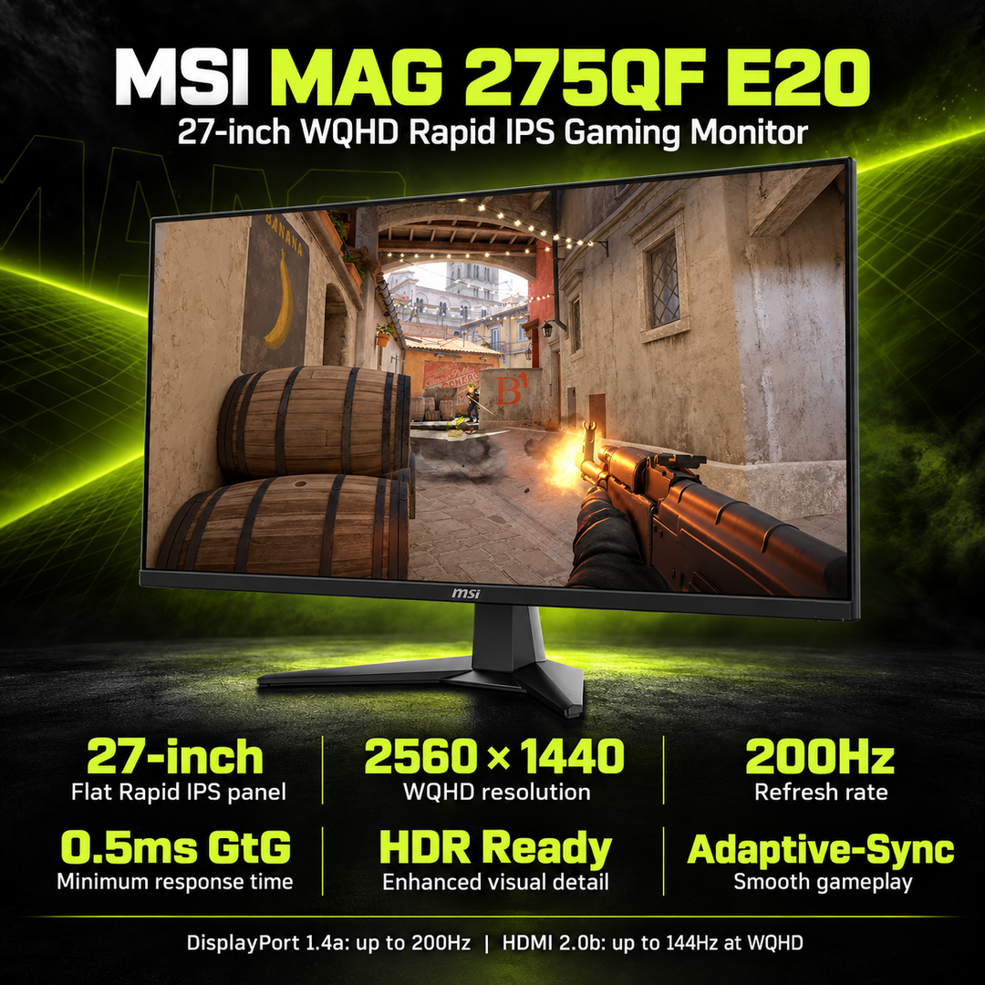 MSI MAG 275QF E20 27-Inch WQHD Rapid IPS Gaming Monitor - 200Hz — 06