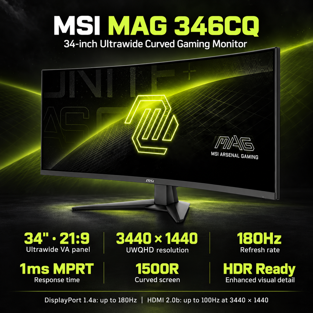 MSI MAG 346CQ 34-Inch Ultrawide Curved Gaming Monitor - 180Hz — 06