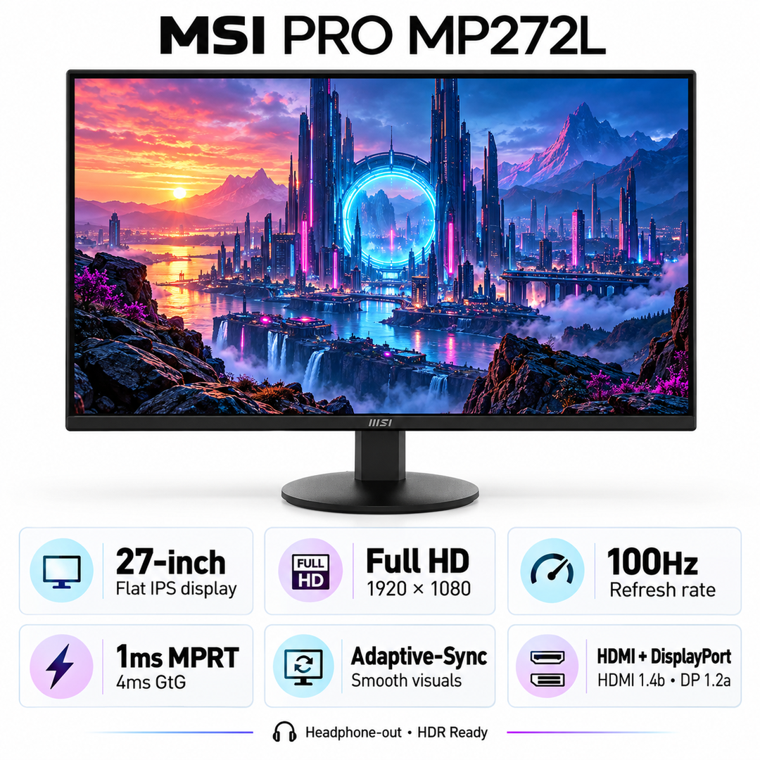MSI PRO MP272L 27-Inch Full HD IPS Monitor - 100Hz — 06