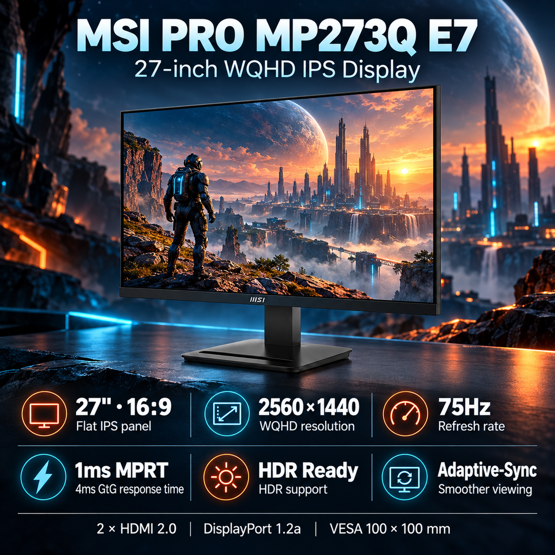 MSI PRO MP273Q E7 27-Inch WQHD IPS Monitor - 75Hz — 06