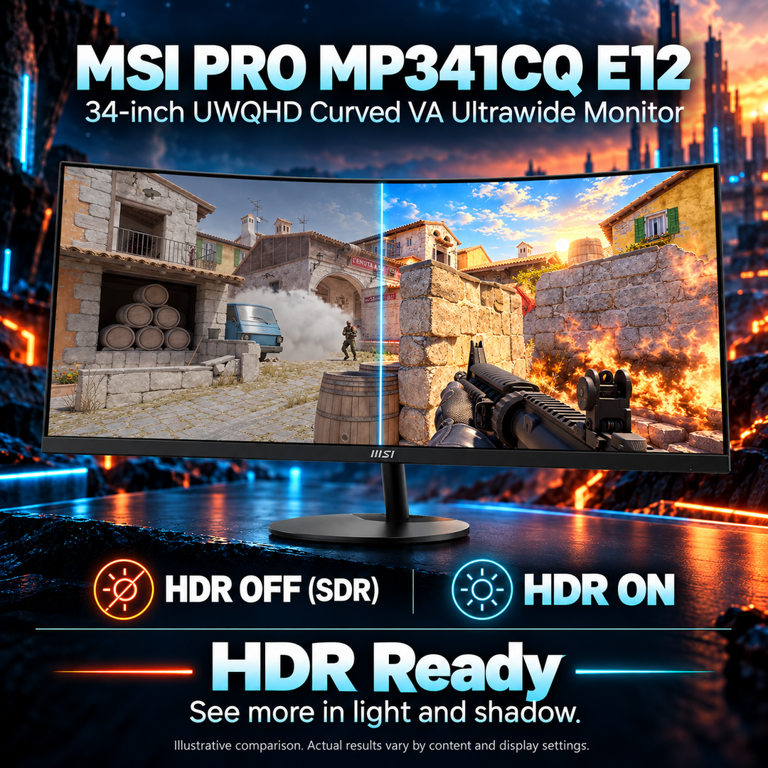 MSI PRO MP341CQ E12 34-Inch Ultrawide Curved VA Monitor - 120Hz — 07