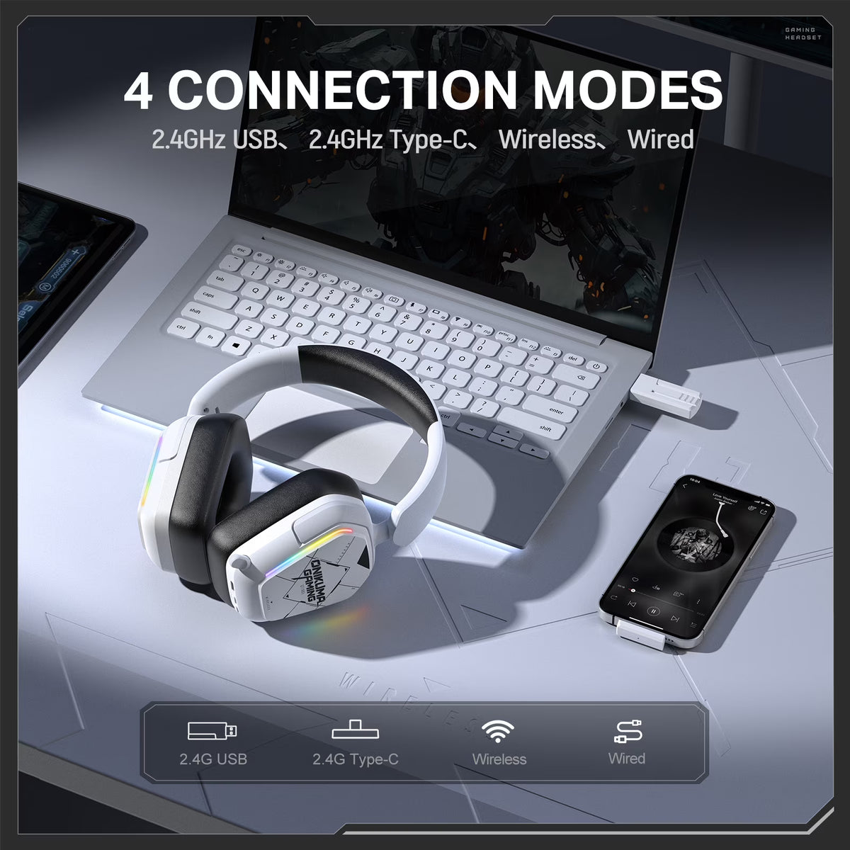 ONIKUMA GT883 4-Mode Wireless Gaming Headset — 01
