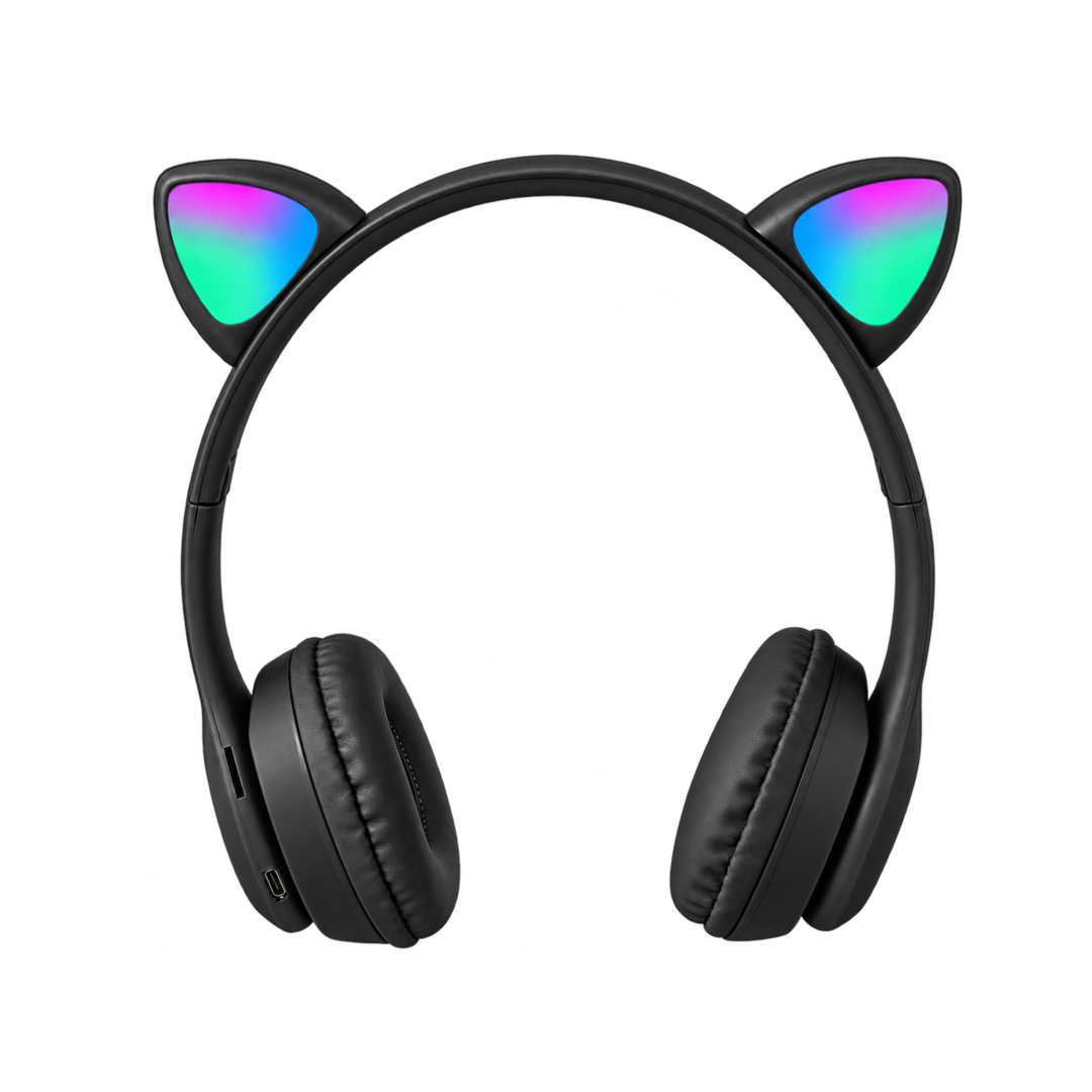 P47M RGB Cat Ear Wireless Headphones — black 01