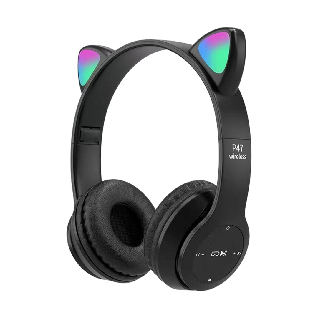 P47M RGB Cat Ear Wireless Headphones — black 02