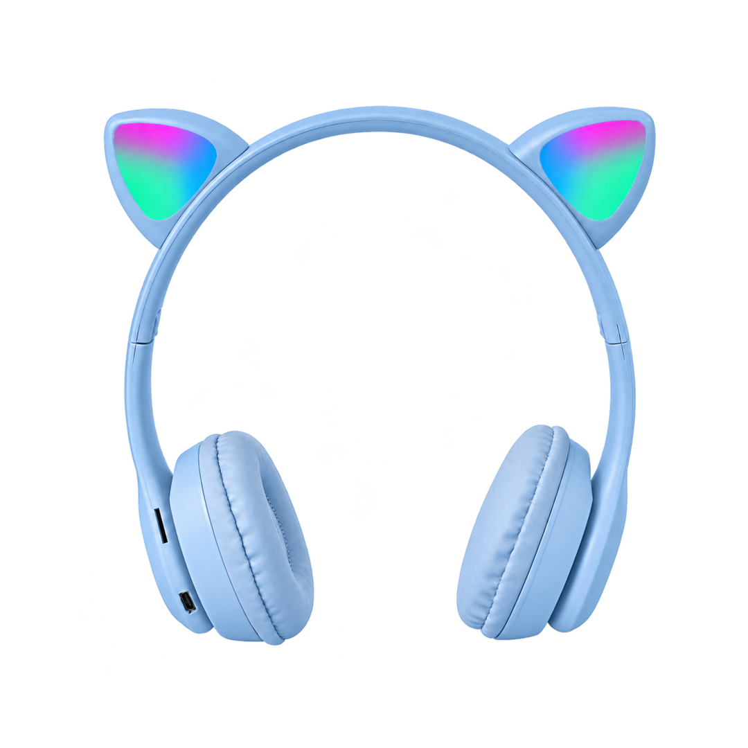 P47M RGB Cat Ear Wireless Headphones — blue 01
