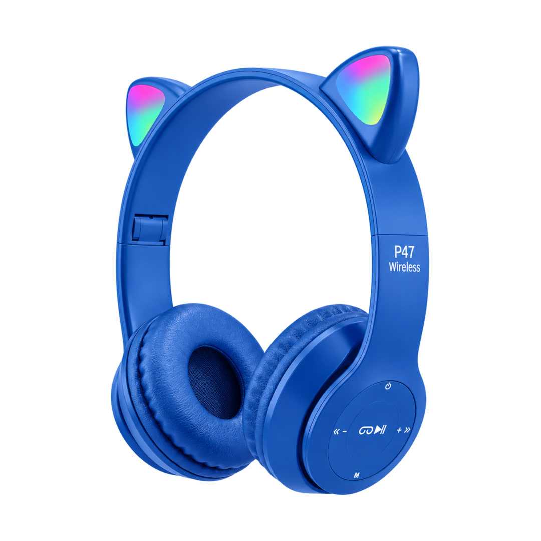 P47M RGB Cat Ear Wireless Headphones — navy 02
