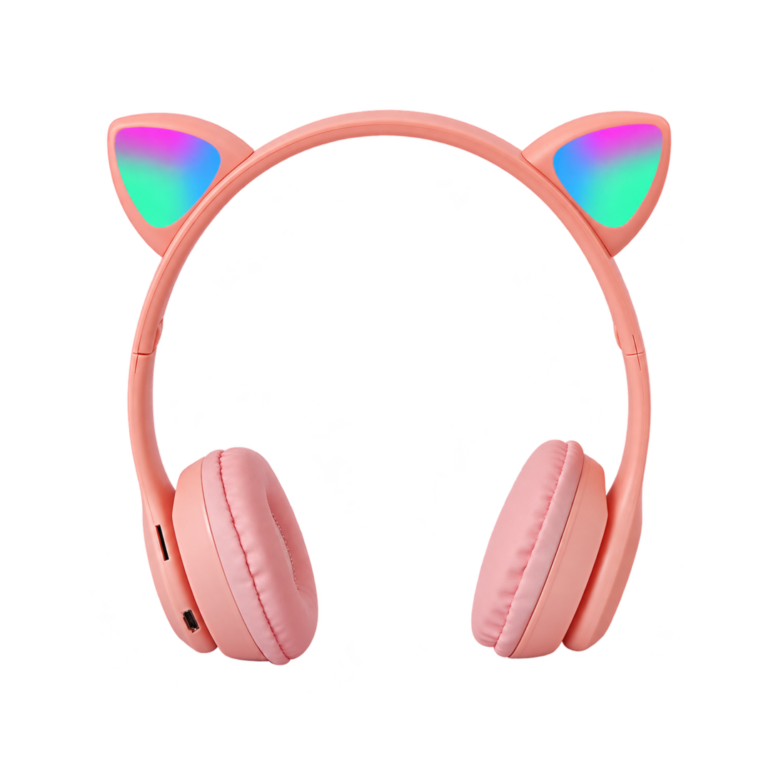 P47M RGB Cat Ear Wireless Headphones — pink 01