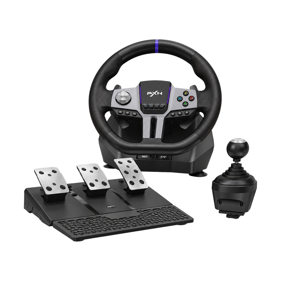 PXN V9 Gen2 Racing Wheel with Pedals and Shifter - 900 Degrees — 01
